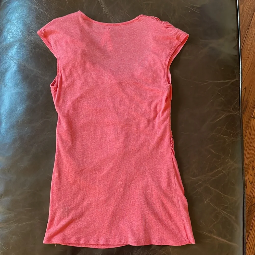 Anthroplogie coral ruched tee size XS - Picture 5 of 5